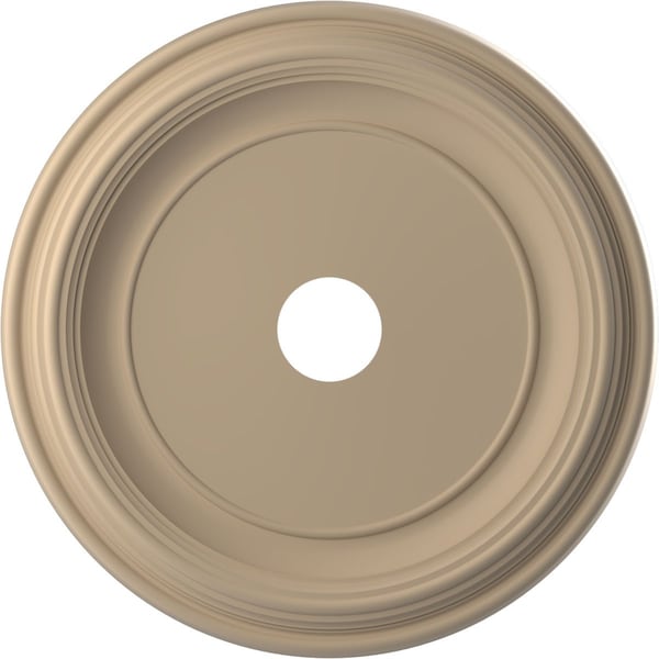 Ekena Millwork Traditional PVC Medallion (Canopies up to 13 1/2"), 22"OD x 3 1/2"ID x 1 1/2"P, Satin Smokey Beige CMP22TRGBE - main